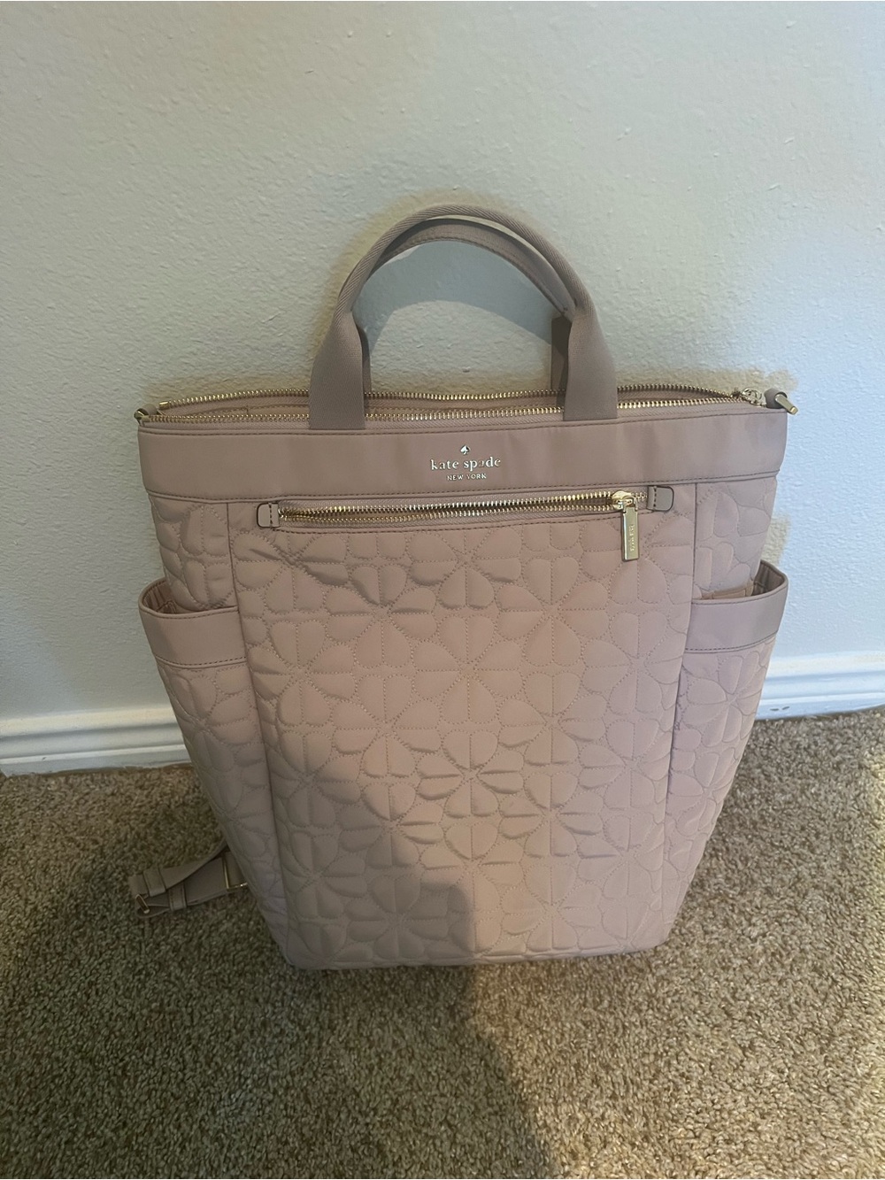 kate spade Quilted Blush Pink Backpack Tote